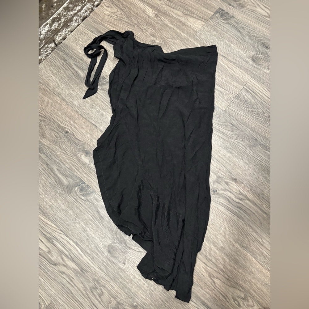 ⭐️SHEIN Black Linen Swim Sarong Skirt OS